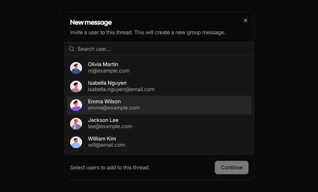 shadcn ui shadcn modal dialogs blocks block dark